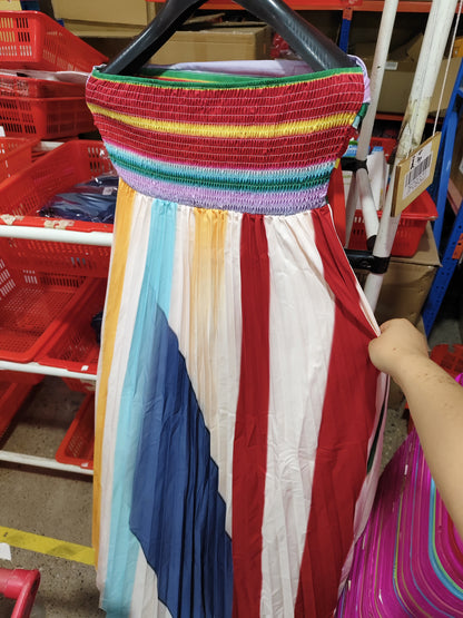 Robe maxi imprimée dos nu bustier femme soirée — Lofari