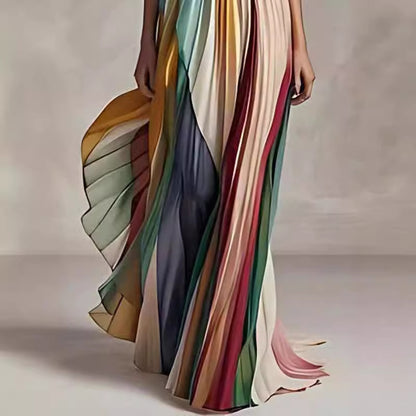 Robe maxi imprimée dos nu bustier femme soirée — Lofari