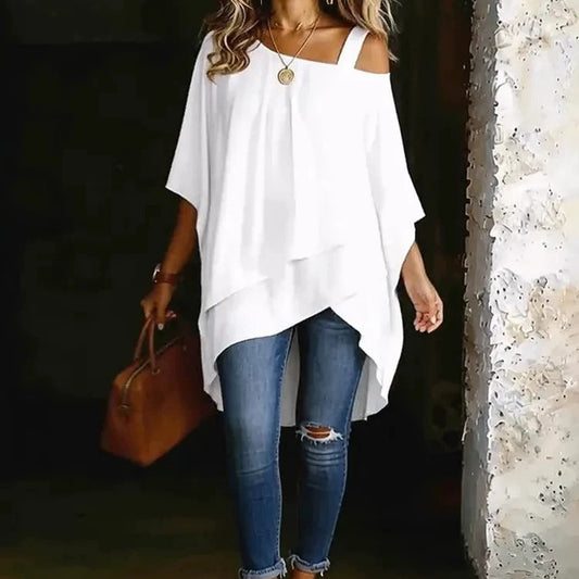 Top casual bretelle patchwork oversize femme — Lofari